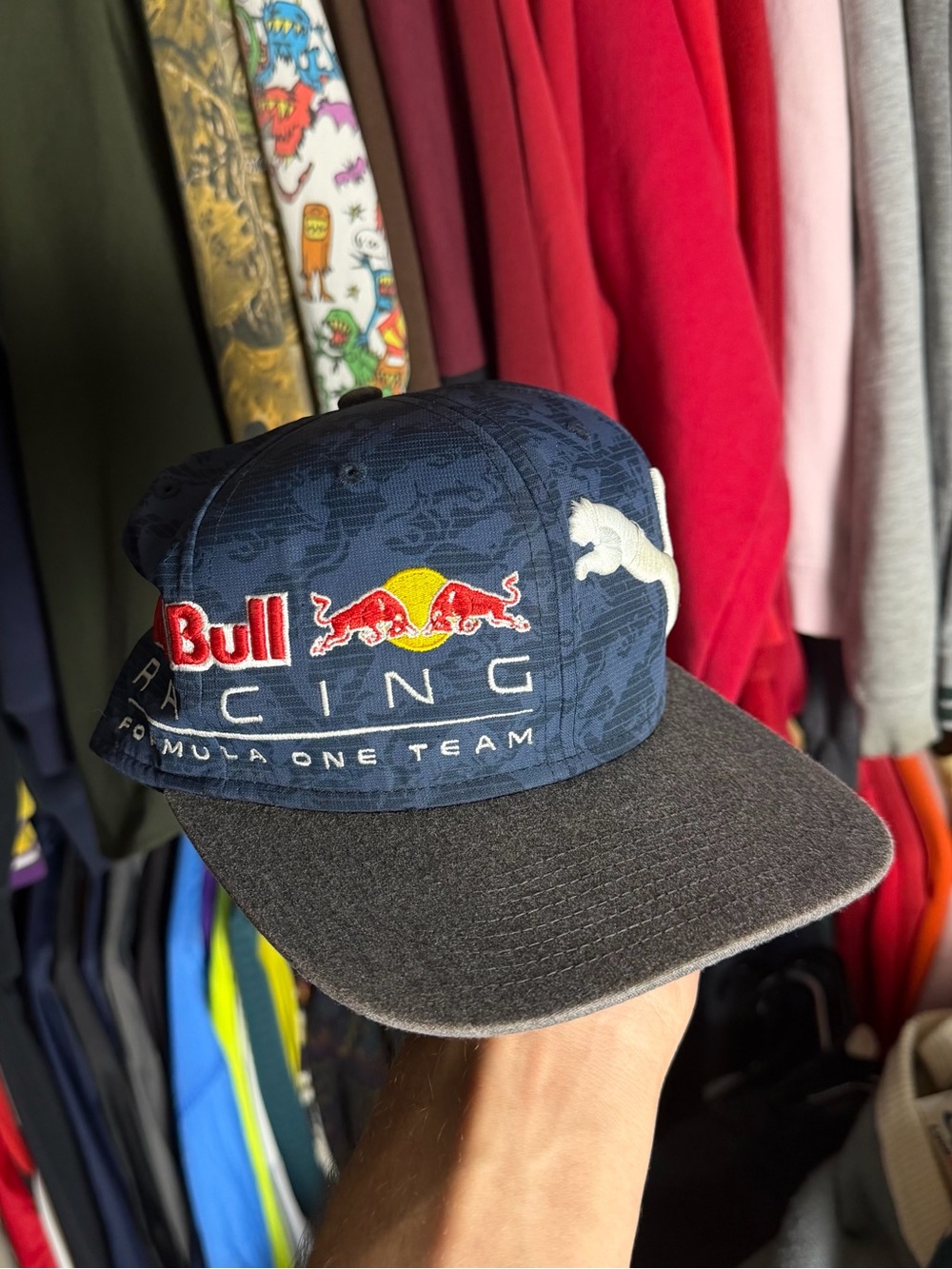 Puma Redbull Racing Hat Mens OSFA Snapback Formula 1 Adjustable Racecar Indy